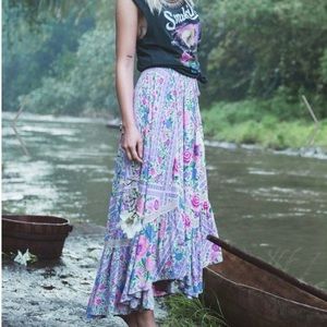 Spell Asymmetrical Skirt in Purple and Pink Floral